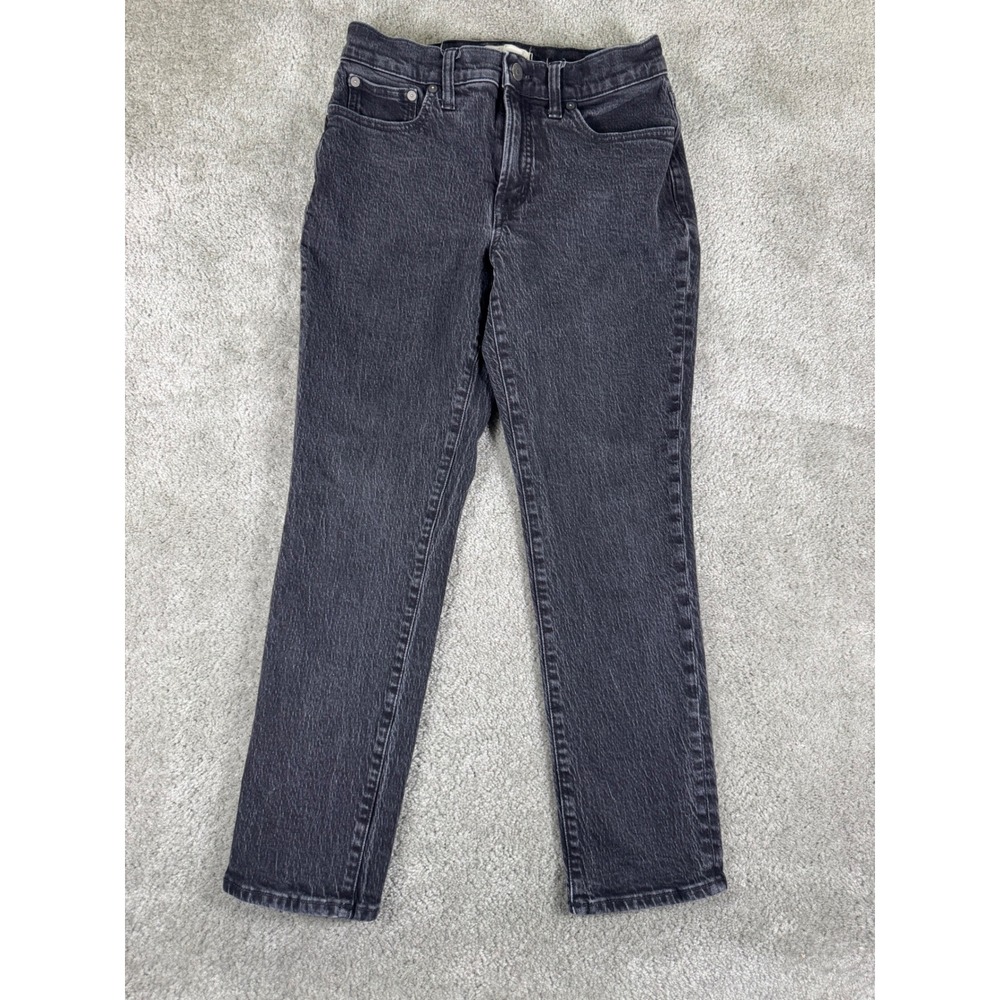 Madewell Mid-Rise Perfect Vintage Jean Charcoal Black Straight Leg Size 27